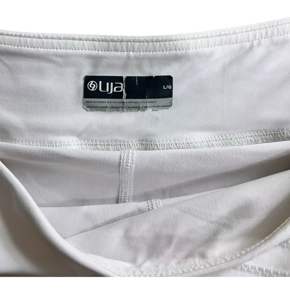 Lija White Tennis Golf Skort Sz Large Stretch Full Skirt Athletic Athleisure - Picture 2 of 5